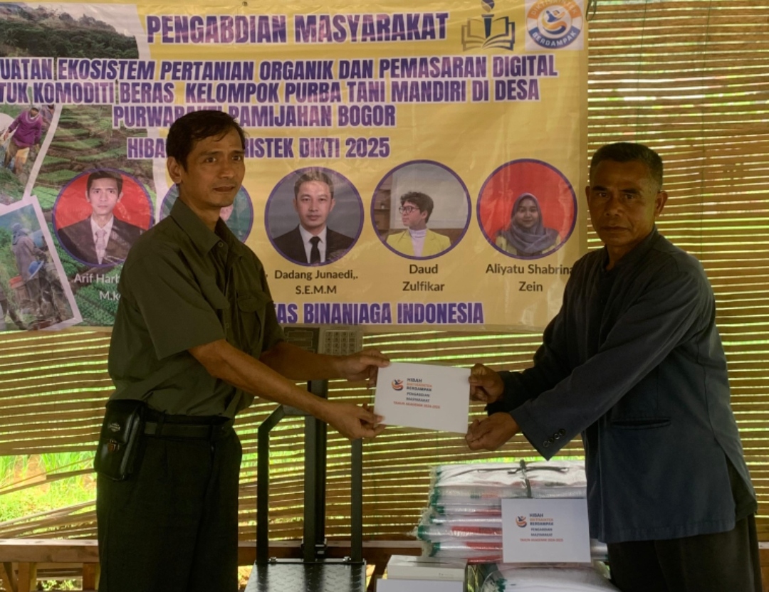 Penguatan Pemasaran Digital dan Legalitas Beras Organik Kelompok Tani Purba Tani Mandiri, Purwabakti Bogor