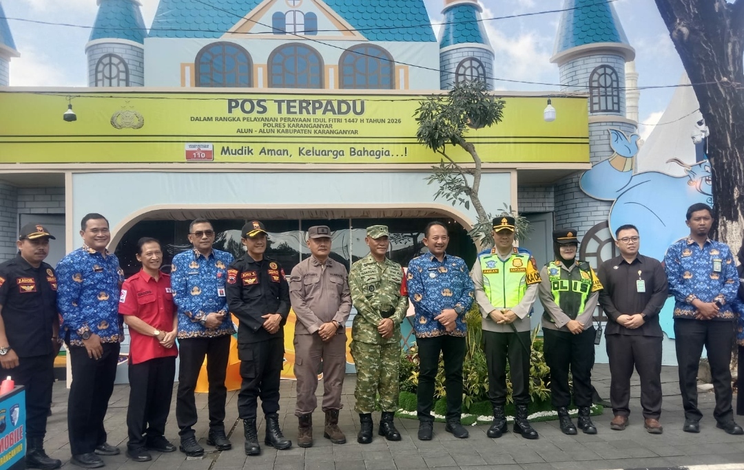 Bupati Karanganyar Bersama Forkopimda Lakukan Pemantauan Pos PAM Operasi Ketupat Candi 2026