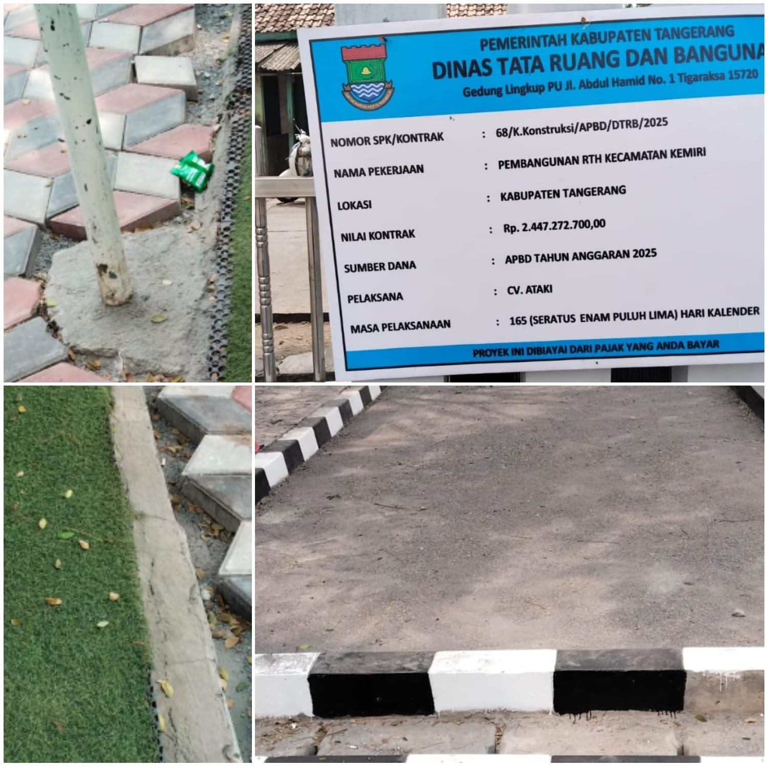 Anggaran Besar, Hasil Mengecewakan: Proyek RTH Kemiri Dalam Sorotan