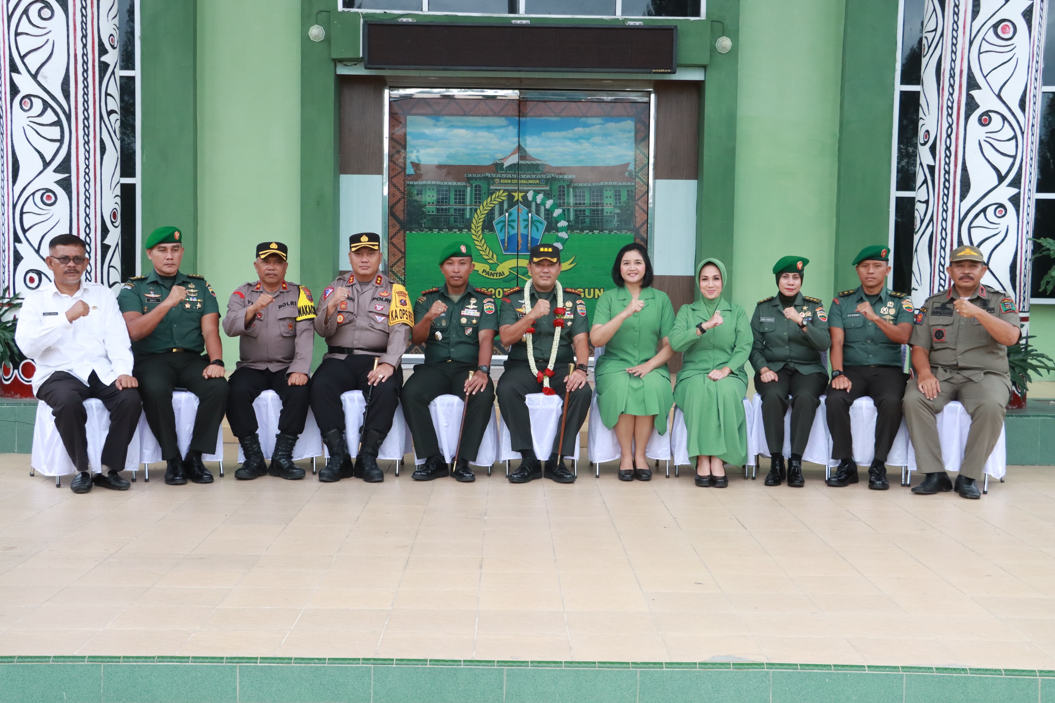 Kapolres Hadiri Kunjungan Kerja Danrem 022/Pantai Timur Kolonel Inf Tagor Rio Pasaribu di Kodim 0207/SML