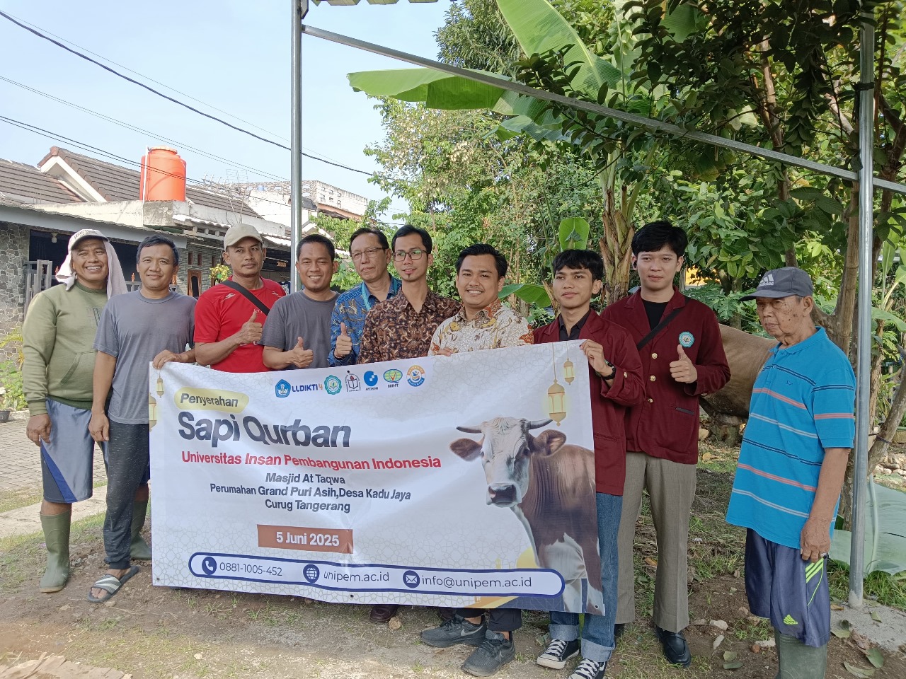UNIPI dan Yayasan Pendidikan Insan Pembangunan Salurkan 5 Ekor Sapi Kurban kepada Masyarakat Kab Tangerang    