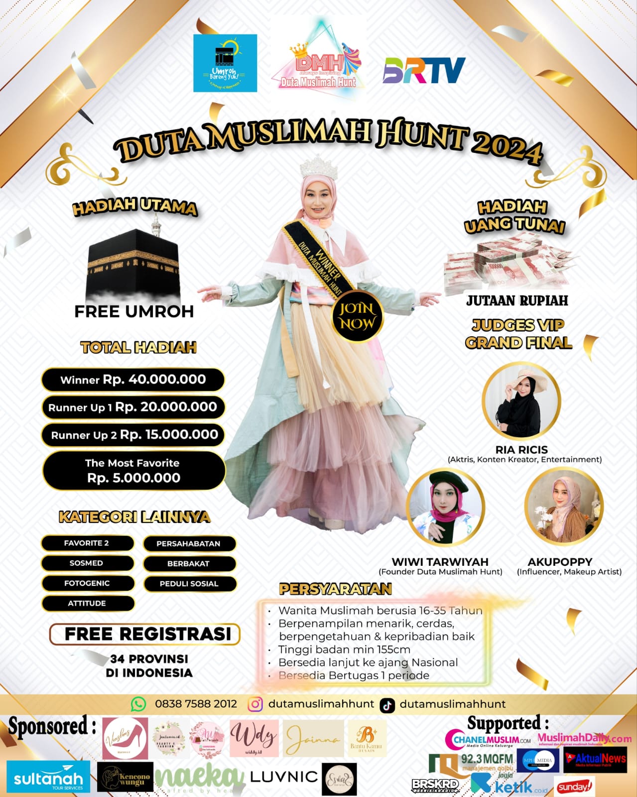 Duta Muslimah Hunt 2024 Hadir di 34 Provinsi Berhadiah Jutaan Rupiah dan Free Umroh, Ayoo Daftar Segera