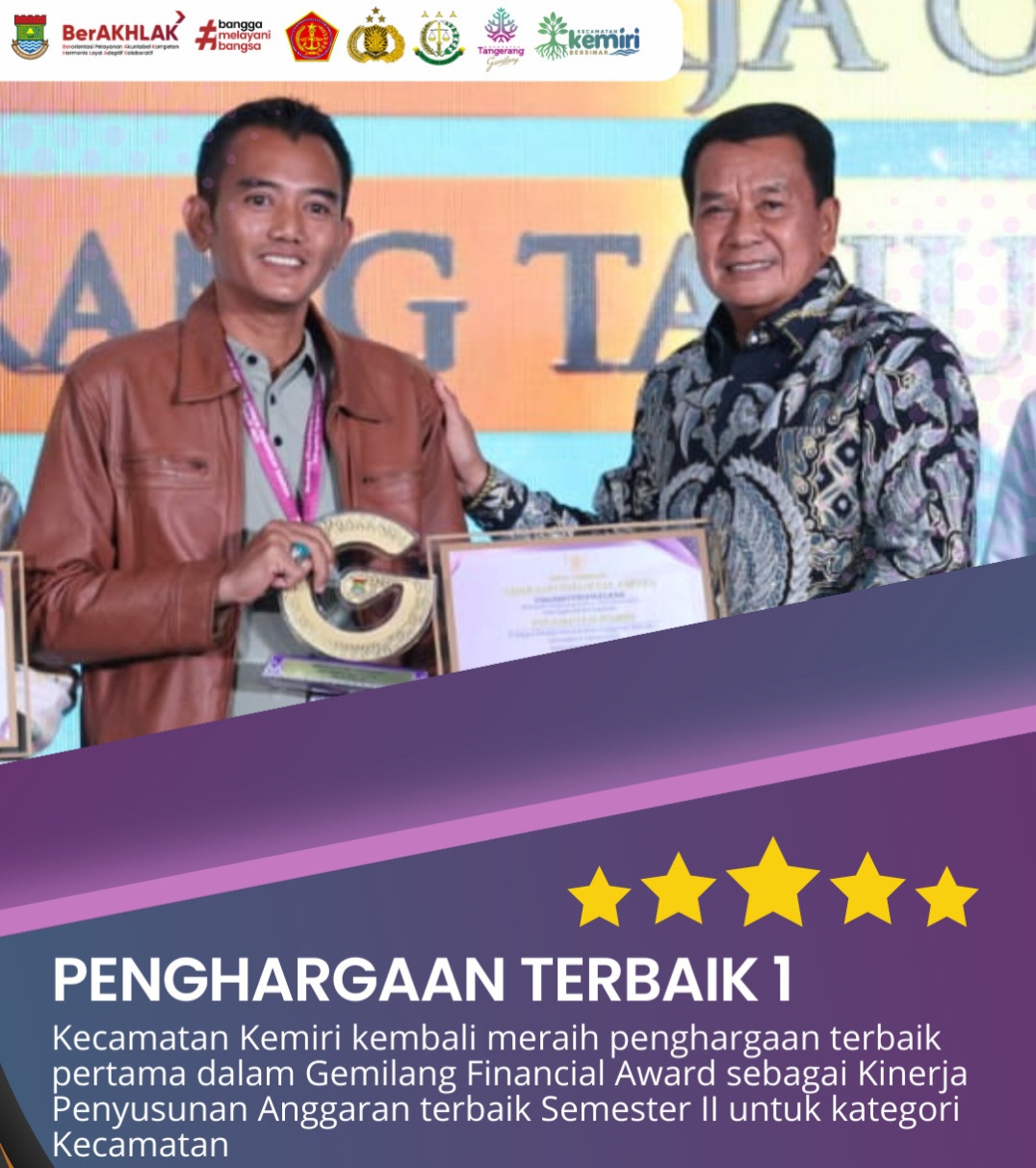 Kecamatan Kemiri Raih Penghargaan Terbaik Gemilang Financial Award 2025