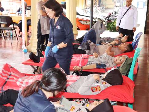 Menyambut Hari Jadi Polwan ke 77, Polres Siantar Sumbangkan 50 Kantong Darah