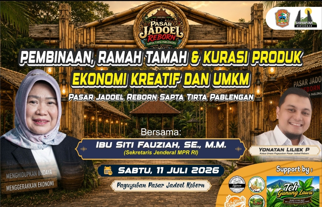 Sekjen MPR RI Dorong UMKM , Pasar Jadoel Reborn Sapta Tirta Pablengan Siap Menjadi Ikon Wisata Budaya