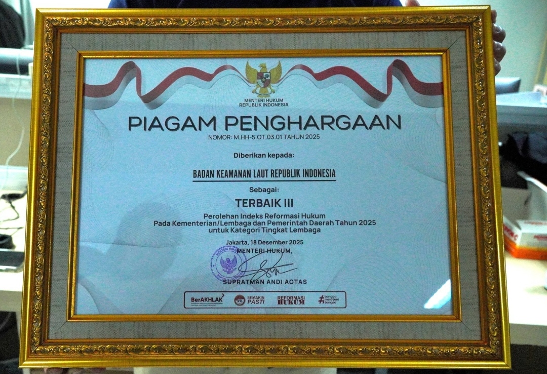 Kementerian Hukum Apresiasi Bakamla RI lewat Indeks Reformasi Hukum 2025