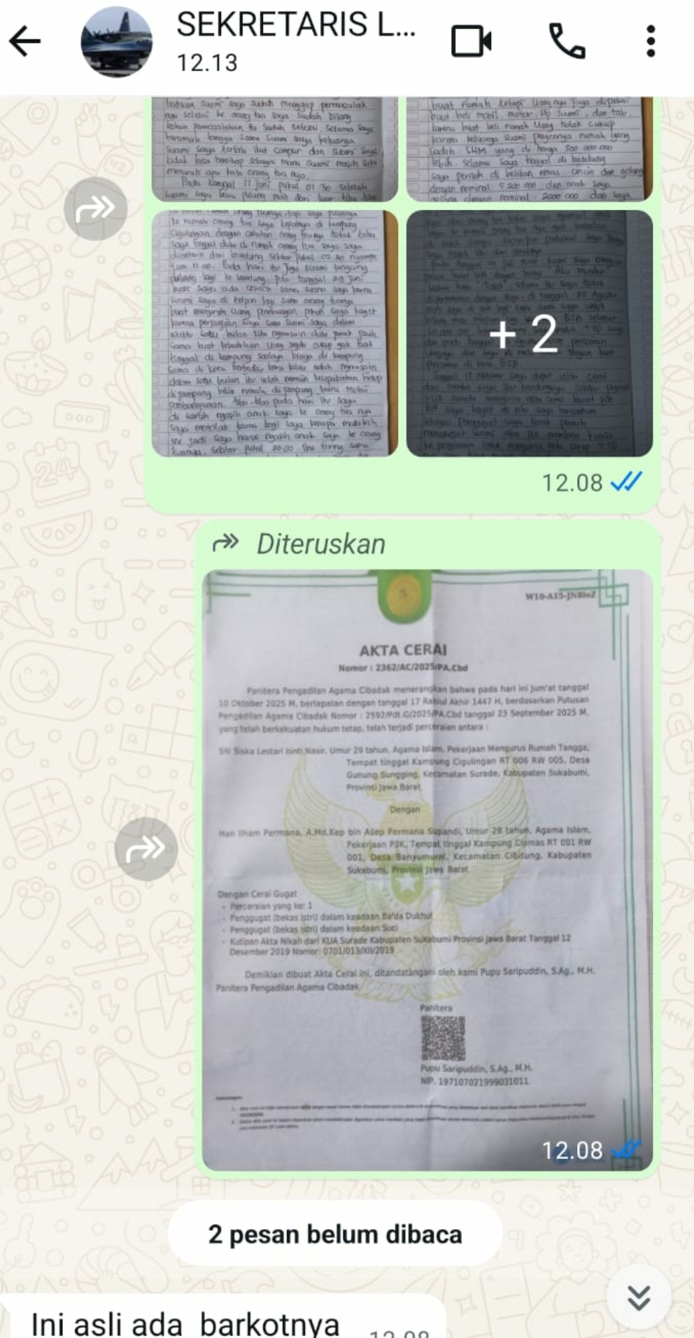 Ada Dugaan Gugatan Perceraian Palsu Menghasilkan Akta Cerai Otentik