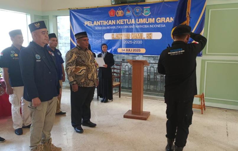 H. Akhyar Kamil,SH Resmi Dikukuhkan Menjadi Ketua Umum GRANID 2025-2030, Tegaskan Komitmen Melawan Narkoba