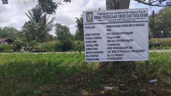 Pemkab Simalungun Bangun Stadion Mini di Pamatang Raya, Berbiaya Rp 5 M