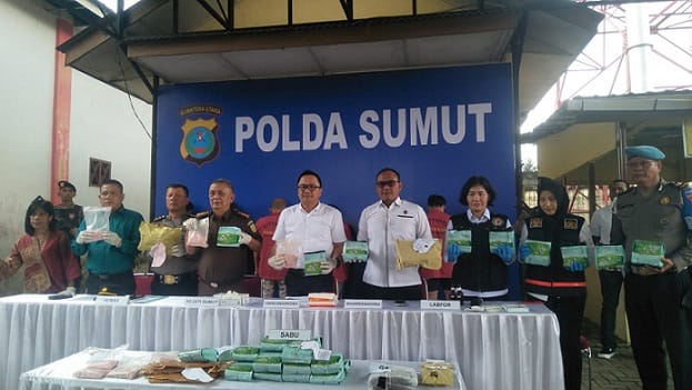 Polda Sumatera Utara Musnahkan Puluhan Kilogram Narkotika Hasil Tangkapan