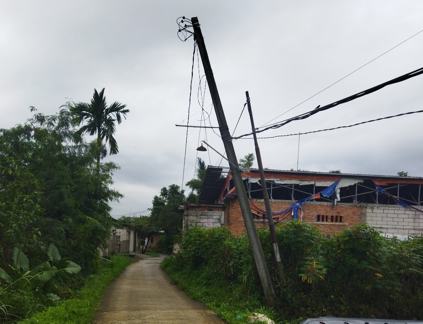 Tiang Listrik di Kampung Babakan Desa Situ Udik Membahayakan Warga