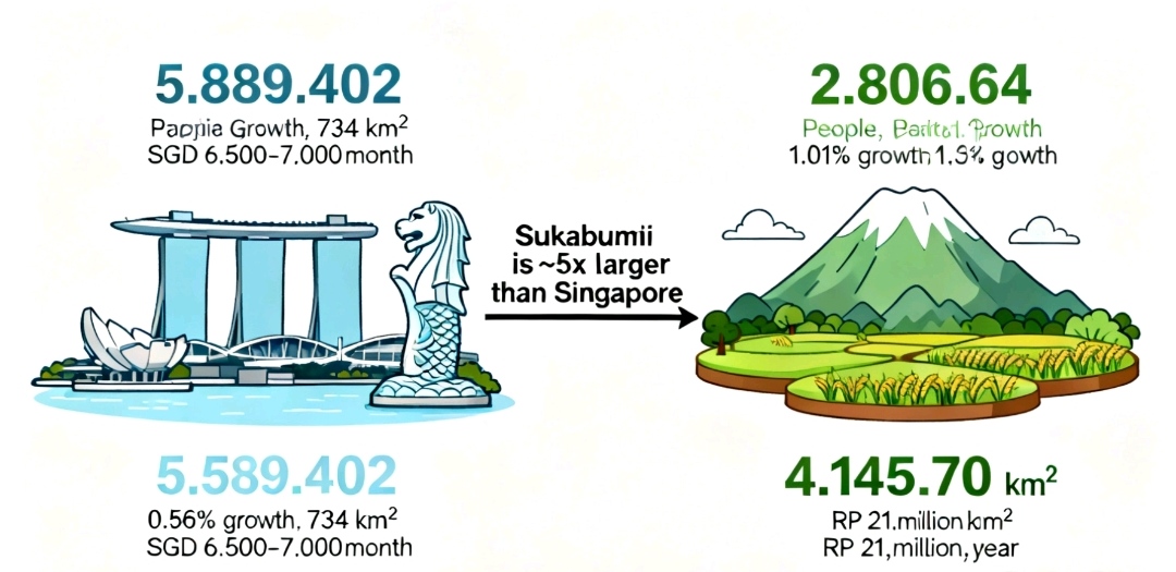 Beda Penduduk Singapura dengan Sukabumi