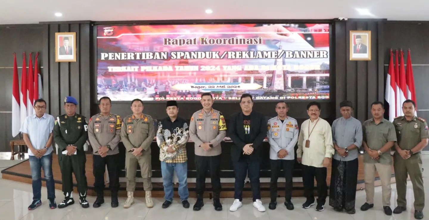 Kapolresta Bogor Kota Pimpin Rakor Penertiban Reklame, Banner dan Spanduk yang Tidak Sesuai Aturan