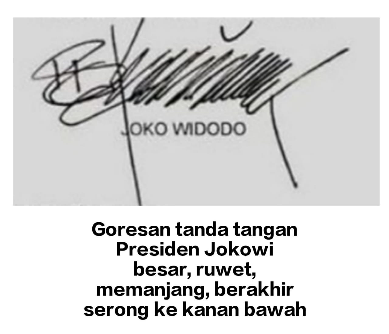 Membaca Pratanda Bentuk Tanda Tangan Presiden Joko Widodo