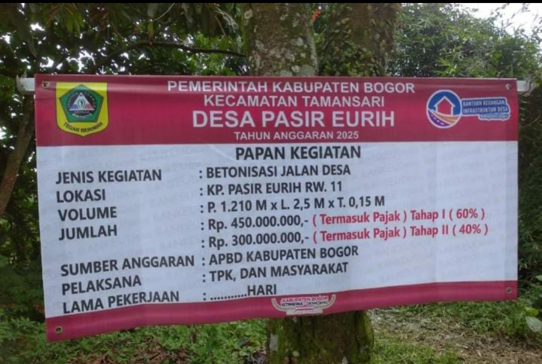 Pembangunan Betonisasi Jalan Desa Pasir Eurih Berjalan Sesuai RAB, Kades Raup Obay Pastikan Mutu dan Libatkan 