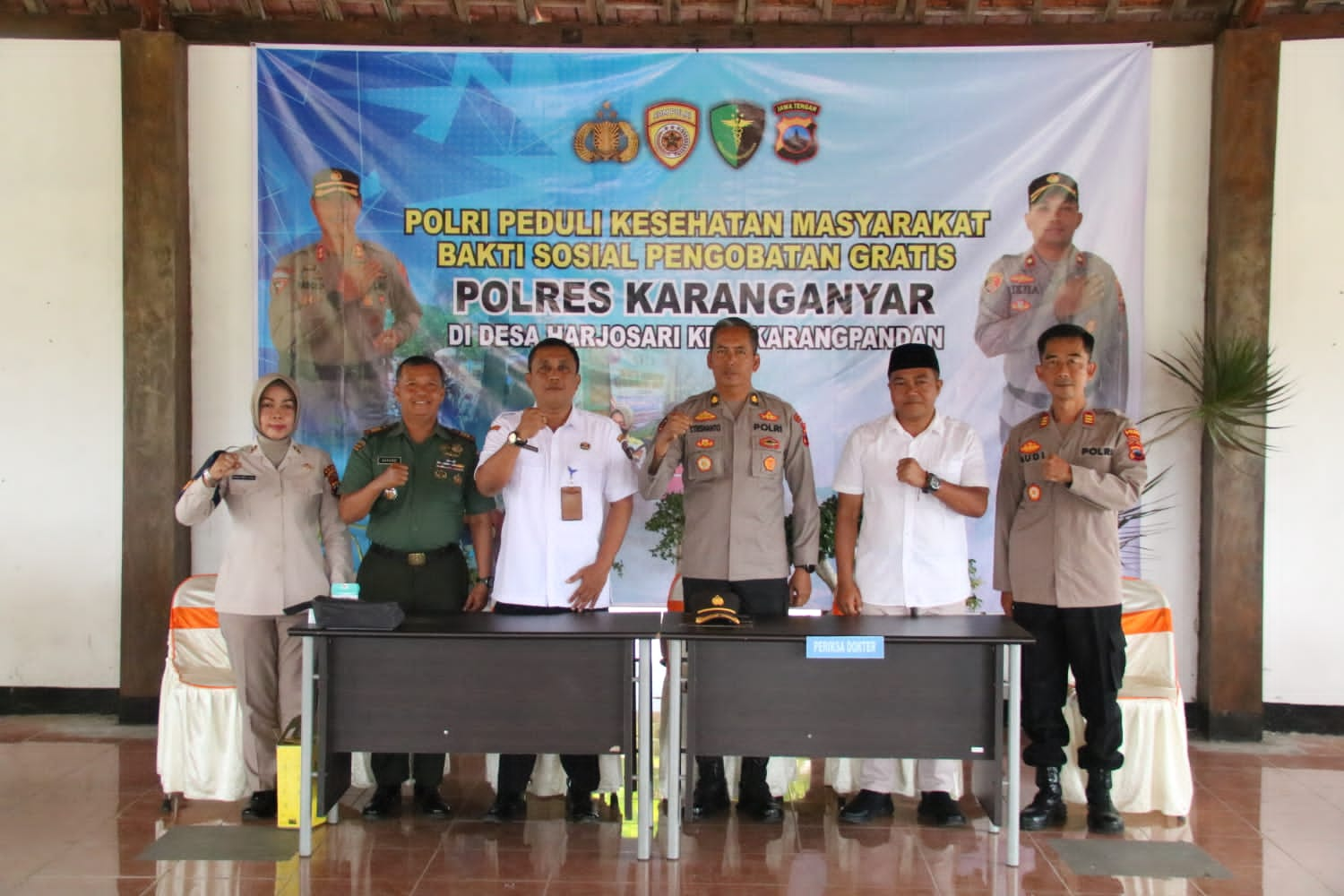 Polres Karanganyar Bakti Sosial Pengobatan Gratis bagi Warga di Desa Harjosari Karangpandan