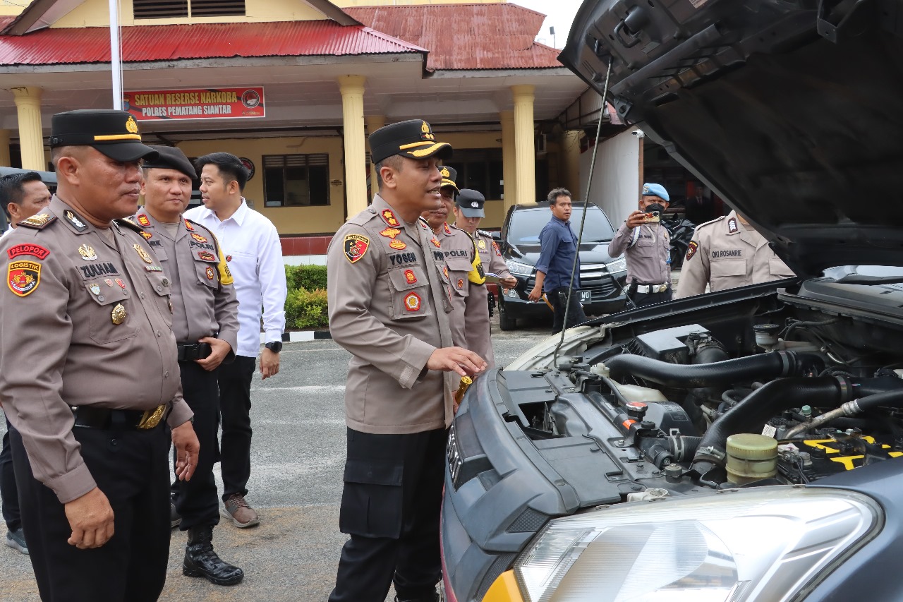 Jelang Pelaksanaan Pilkada, Kapolres Siantar Cek Kendaraan Dinas