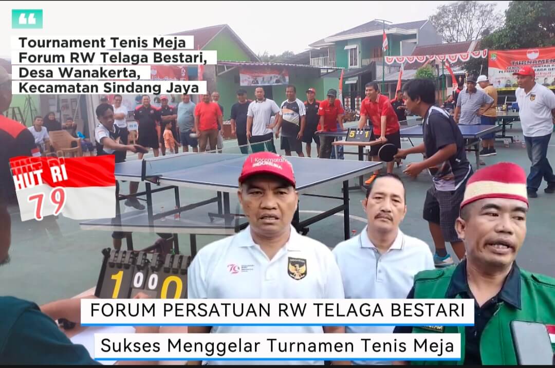 Semarak HUT RI ke 79, Forum RW Se-Telaga Bestari Sukses Menggelar Turnamen Tenis Meja