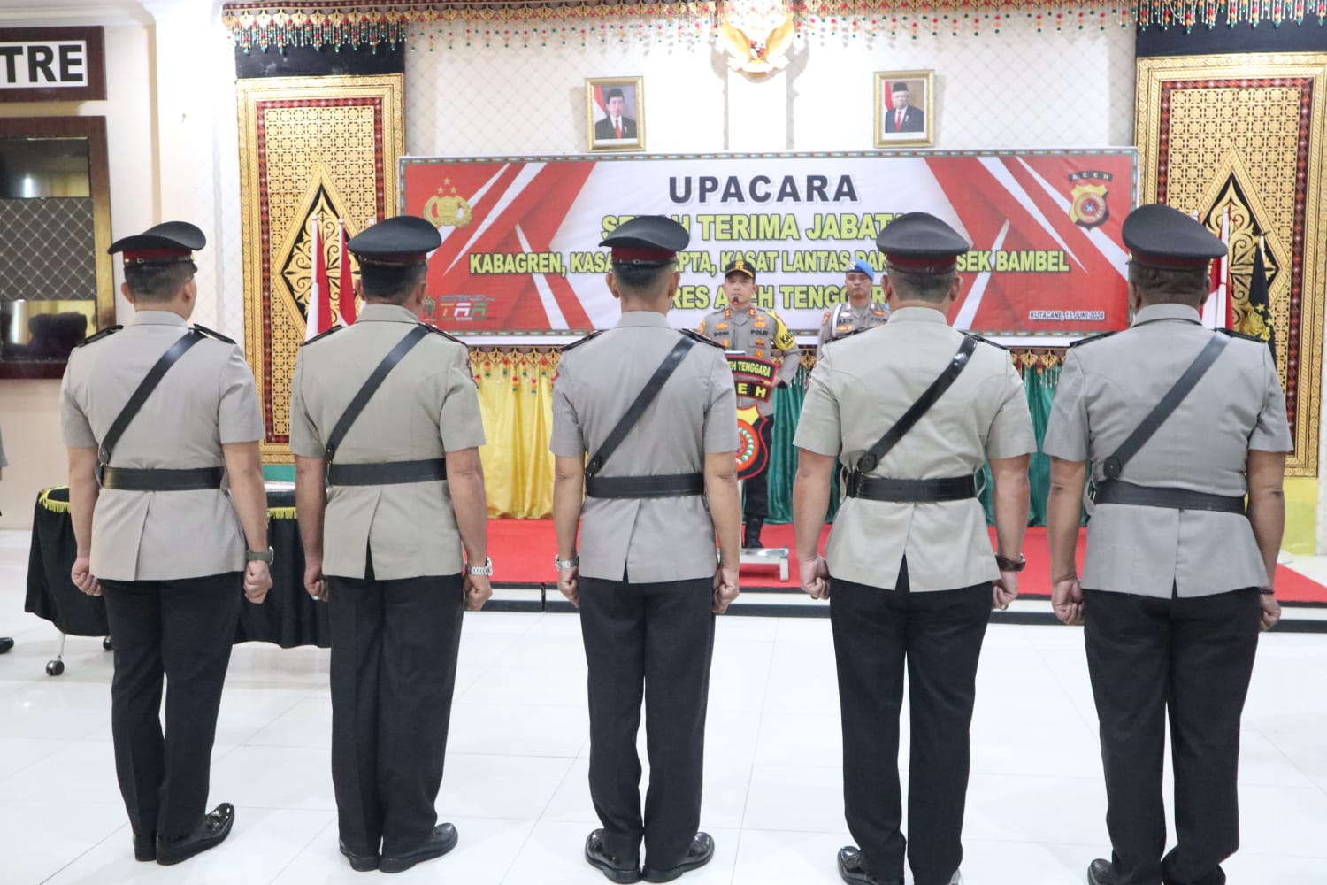 Upacara Serah Terima Jabatan Kabag Ren, Kasat Lantas, Kasat Samapta, dan Kapolsek Bambel Polres Aceh Tenggara