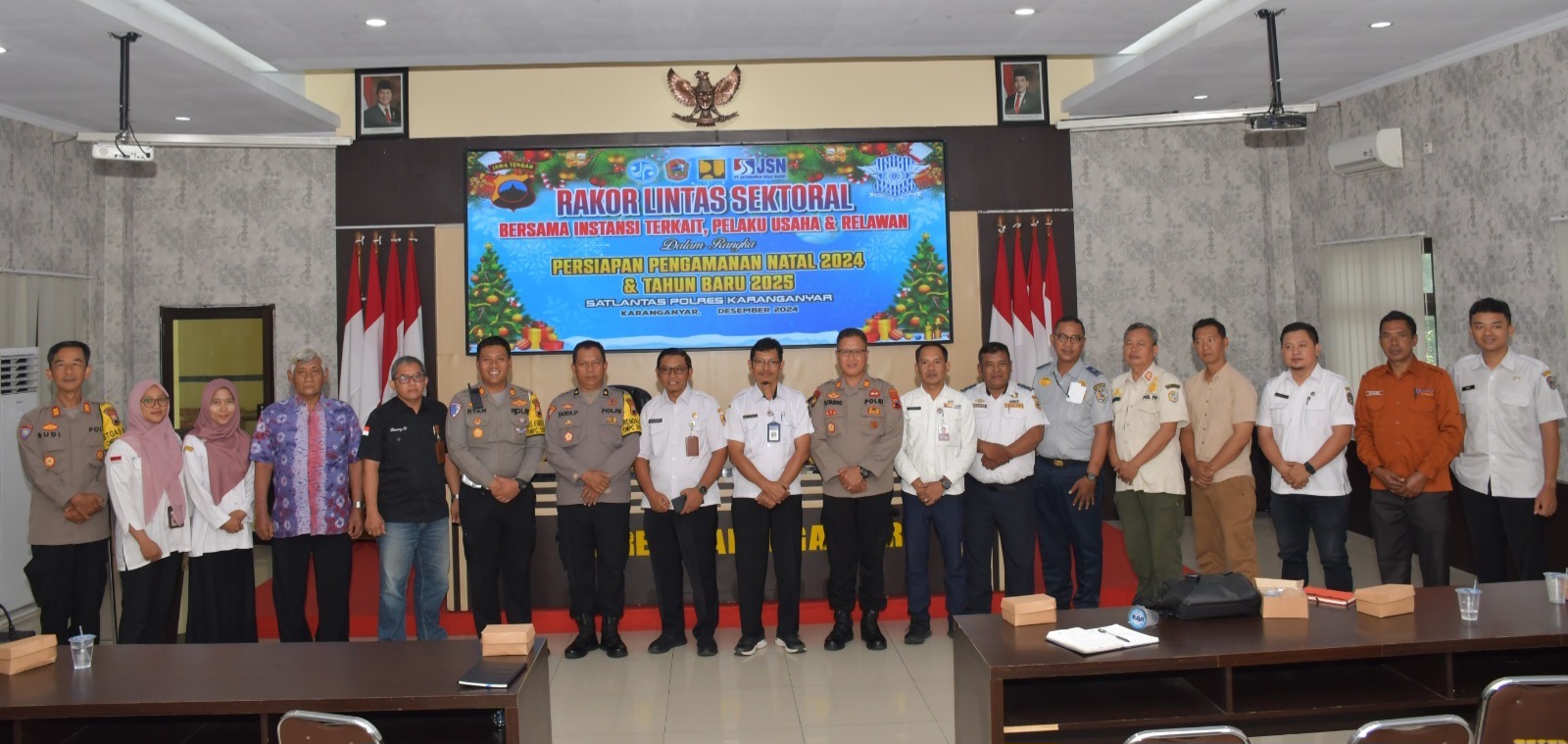 Natal Tahun 2024 dan Tahun Baru 2025 Polres Karanganganyar Gelar Kordinasi lintas Sektoral