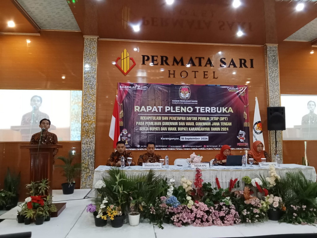 KPU Karanganyar Gelar Rapat Pleno Terbuka Penetapan DPT Pilkada 2024