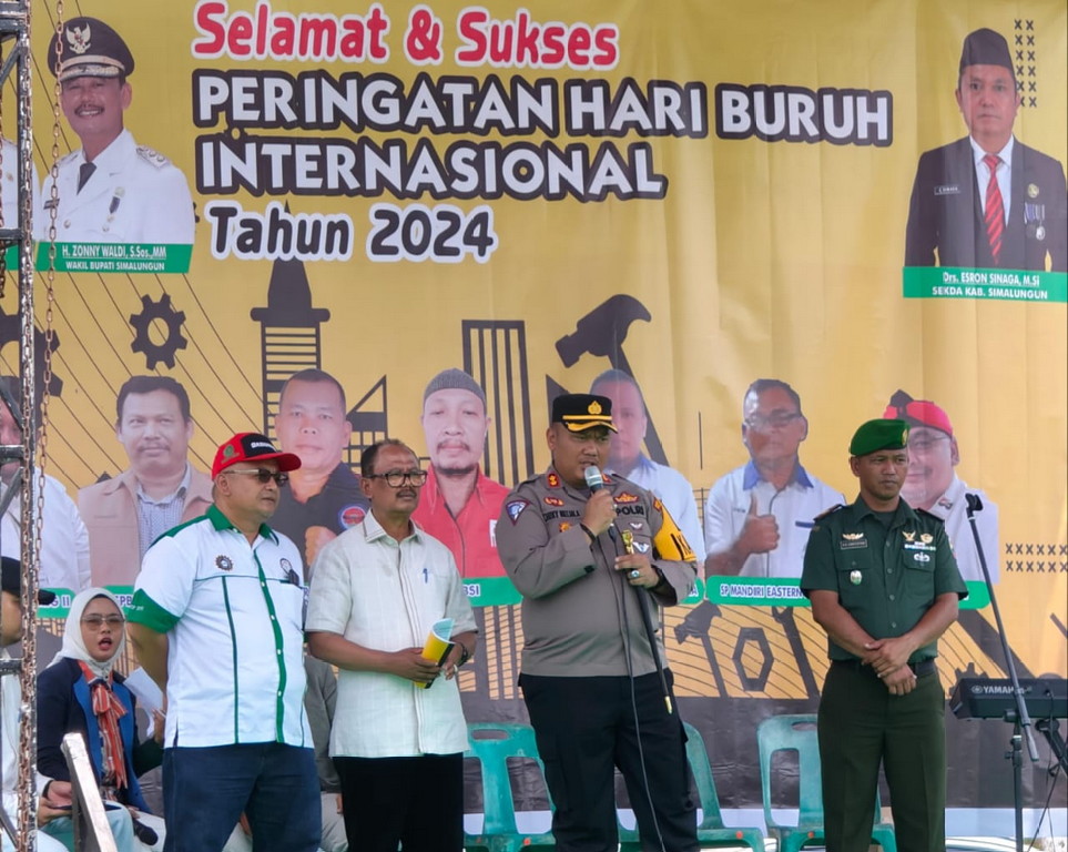 Kapolres Simalungun Hadiri Syukuran Hari Buruh 2024, Ribuan Buruh Bersatu dalam Semangat Kemajuan Ekonomi