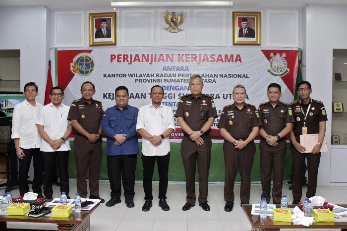 Kejatisu-Kanwil BPN Sumut Tandatangani MoU Penyitaan Aset Tanah Kasus Korupsi