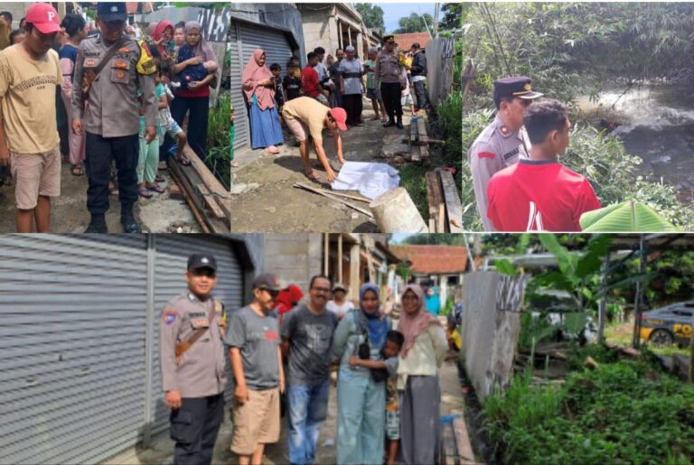 Polsek Sukaraja Tindak Lanjuti Cek Olah TKP Penemuan Jasad Bayi di Aliran Kali Ciluer Sukaraja