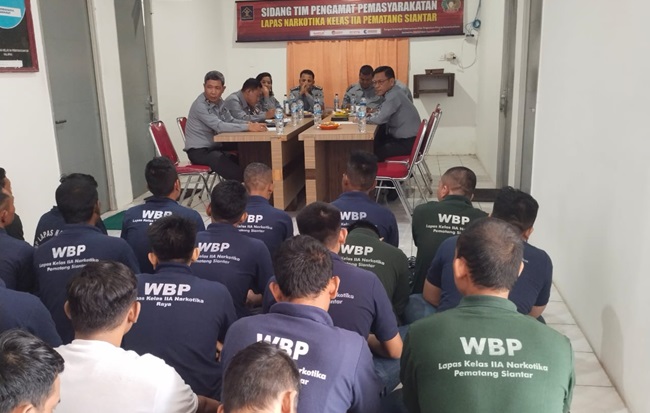 38 WBP Lapas Narkotika Kelas IIA Pematangsiantar Ikuti Sidang TPP