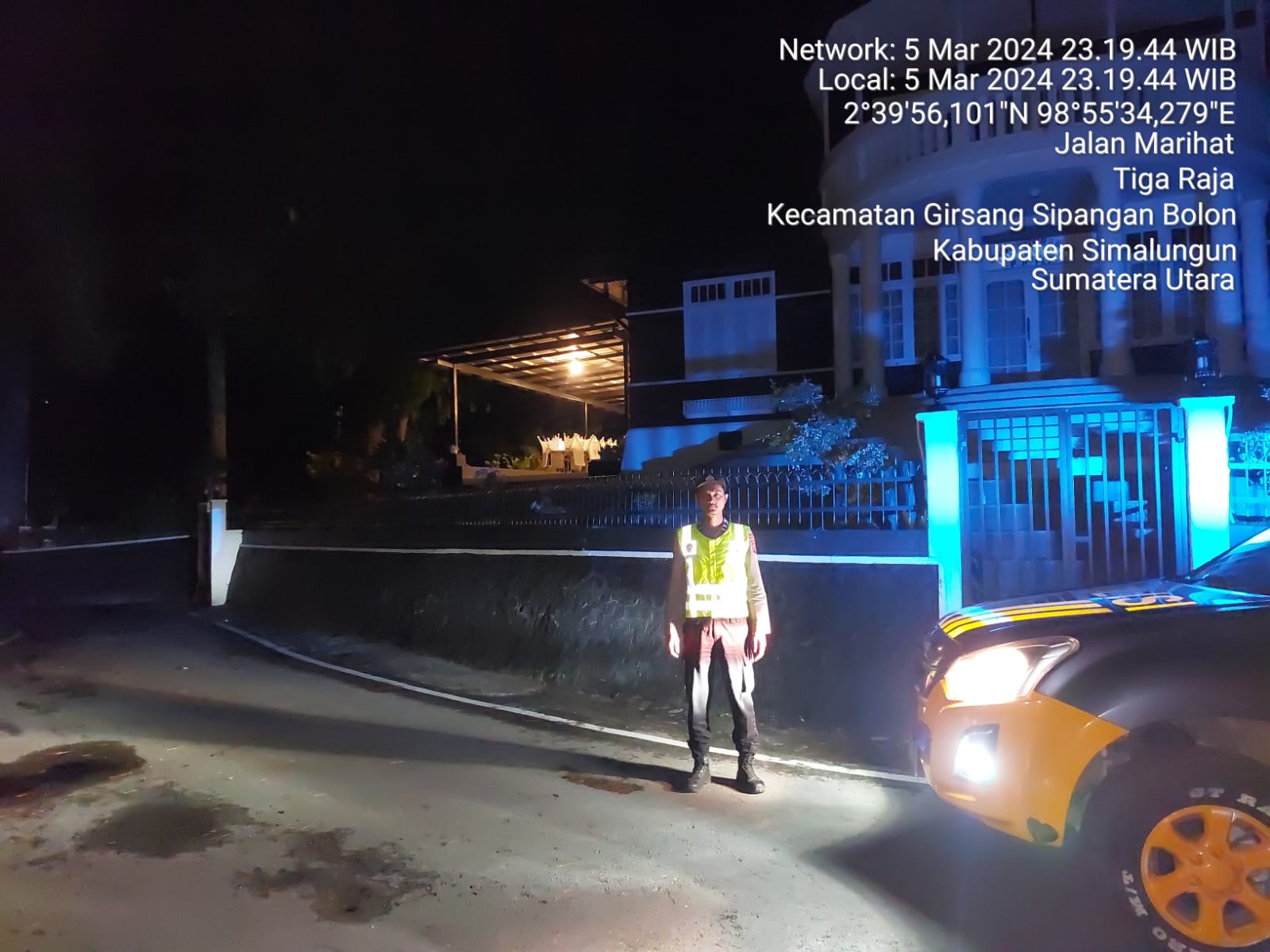 Polsek Parapat Gelar Blue Light Patrol, Jamin Keamanan Malam Hari di Simalungun