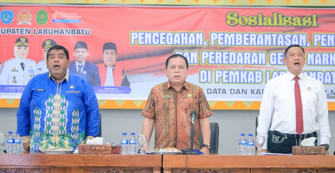 Pemkab dan Satnarkoba Polres Labuhanbatu Bersinergi Gelar Sosialisasi P4GN