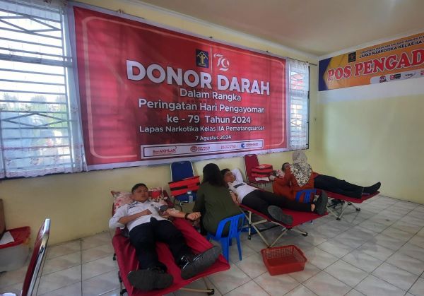 Lapas Narkotika Kelas IIA Peringati Hari Pengayoman ke 79 Gelar Donor Darah