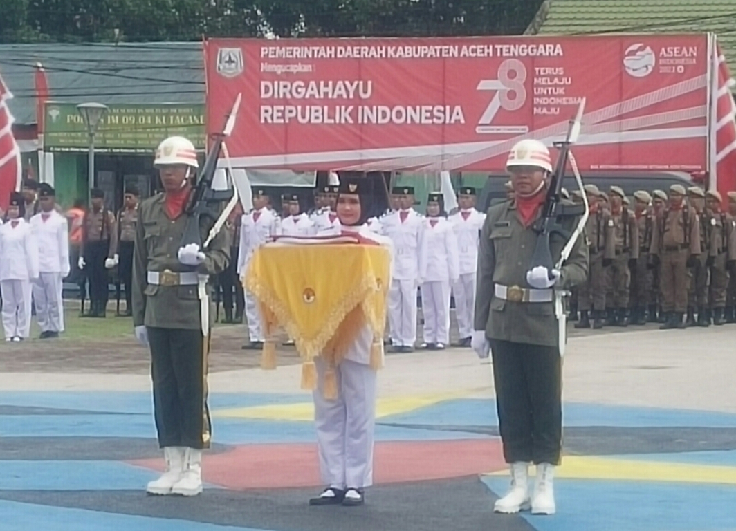 Peringati Upacara Pengibaran Bendera HUT RI ke-78 di Aceh Tenggara Berjalan Lancar dan Meriah