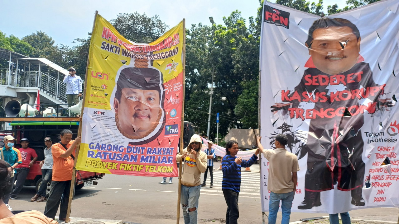 FPN Bersama Massa Gruduk Gedung KPK Menuntut Tangkap Sakti Wahyu Trenggono Kasus Proyek Fiktif PT.Telkom