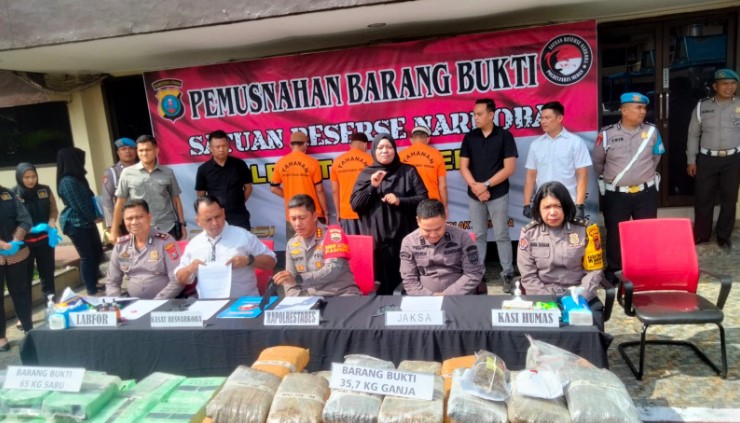 Polrestabes Medan Musnahkan 65 Kg Narkotika Jaringan Internasional Malaysia