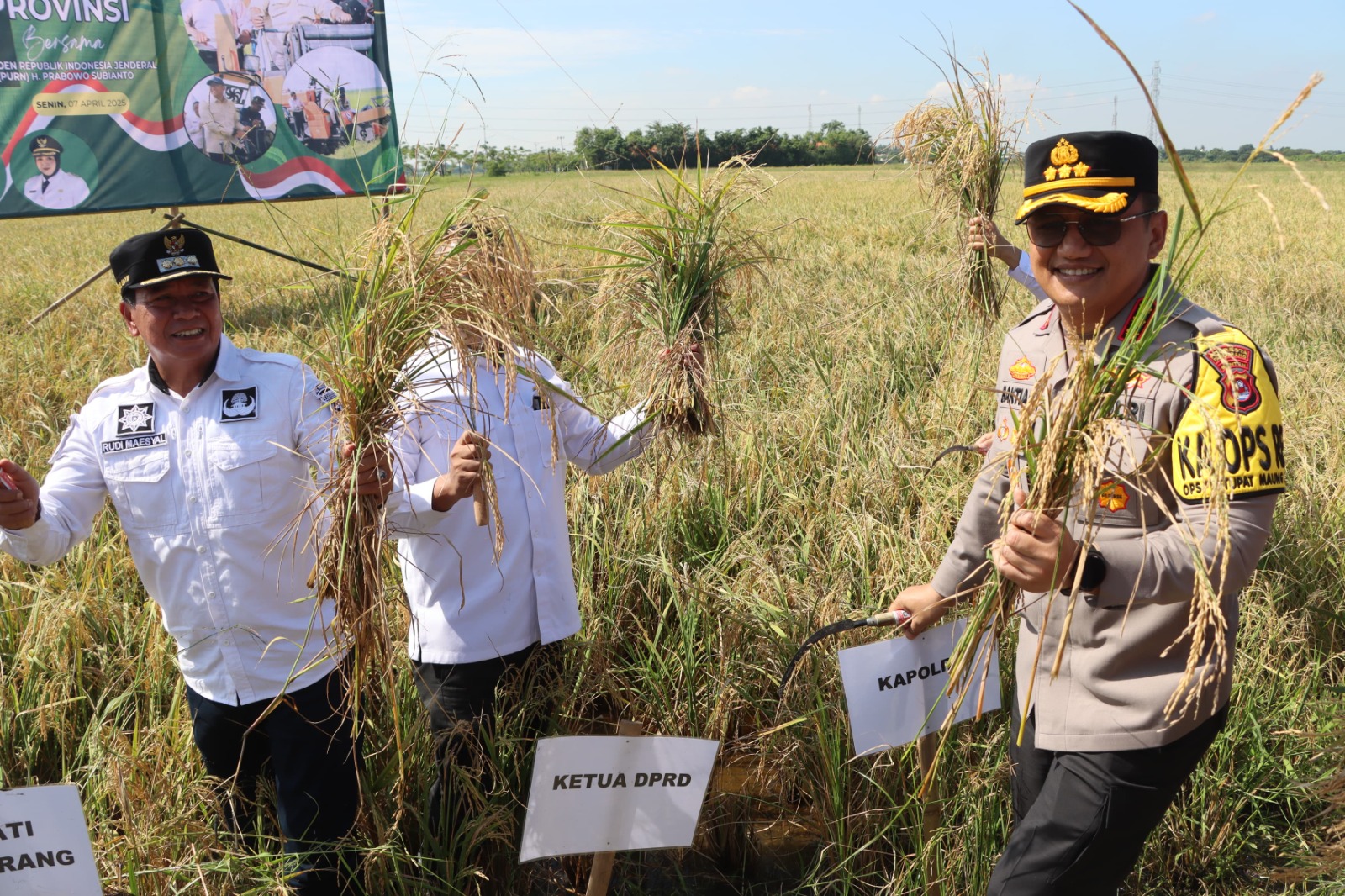 Kapolresta Tangerang Hadiri Kegiatan Vidcon Panen Raya Padi Serentak Bersama Presiden RI