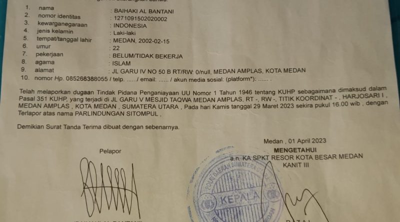 Parlindungan Sitompul Mencekik Leher Pemuda Baihaki di Teras mesjid