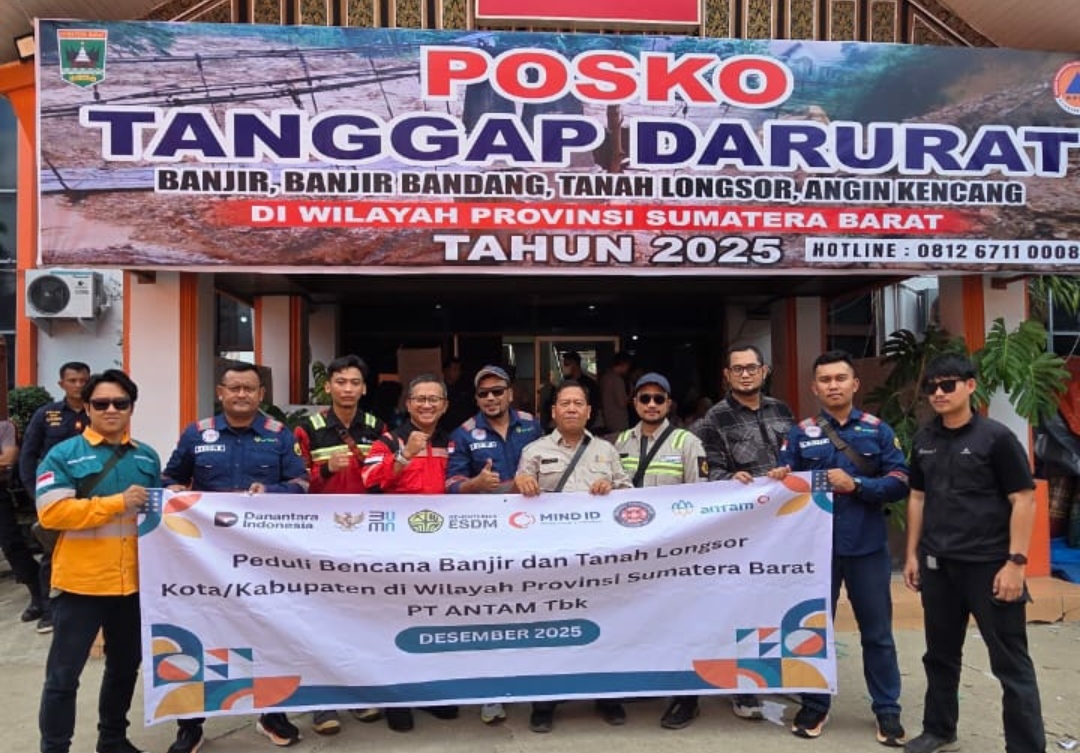 ANTAM Perkuat Tim Penanganan Bencana Sumatera Barat, Kirim Personel dan Logistik dari UBPE Pongkor