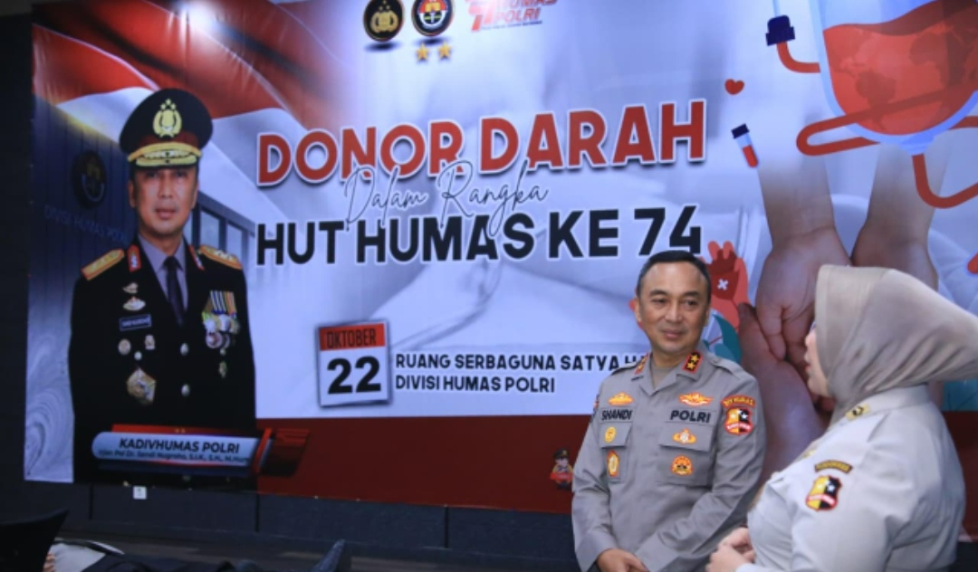 Jelang Hari Jadi ke-74, Humas Polri Gelar Giat  Donor Darah 