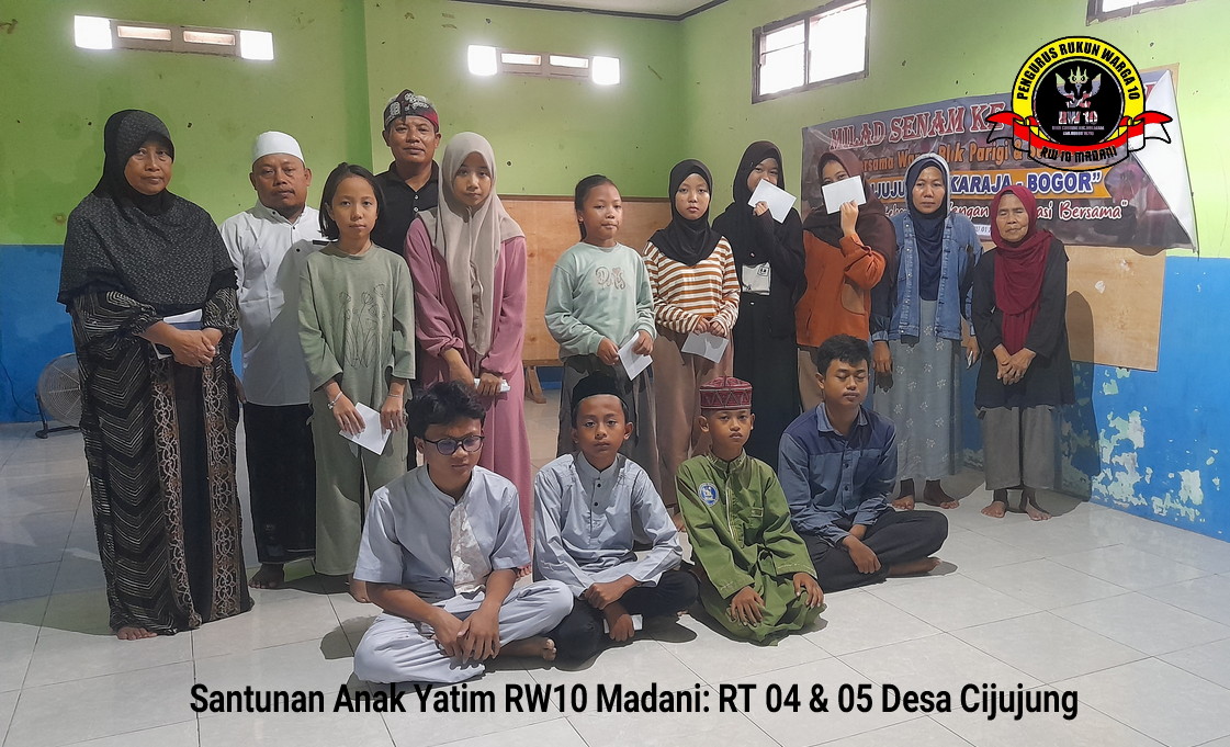 RW 10 Madani Desa Cijujung Kecamatan Sukaraja Berikan Santunan untuk 45 Anak Yatim