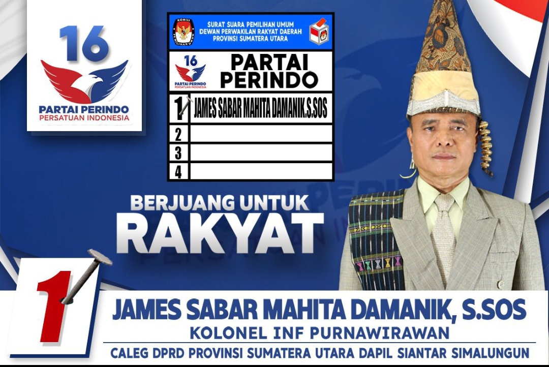 Caleg Perindo Sumut X No:1, Kolonel Purn JSM Damanik Berbuat Yang Terbaik Untuk Siantar-Simalungun