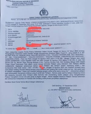 Suami Tega Pukuli Istri, AD Kandas Dilaporkan ke Polresta Deliserdang