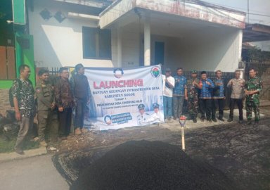 Pemdes Cihideung Ilir Launching Bantuan Keuangan Infrastruktur Desa Tahap I Tahun 2025