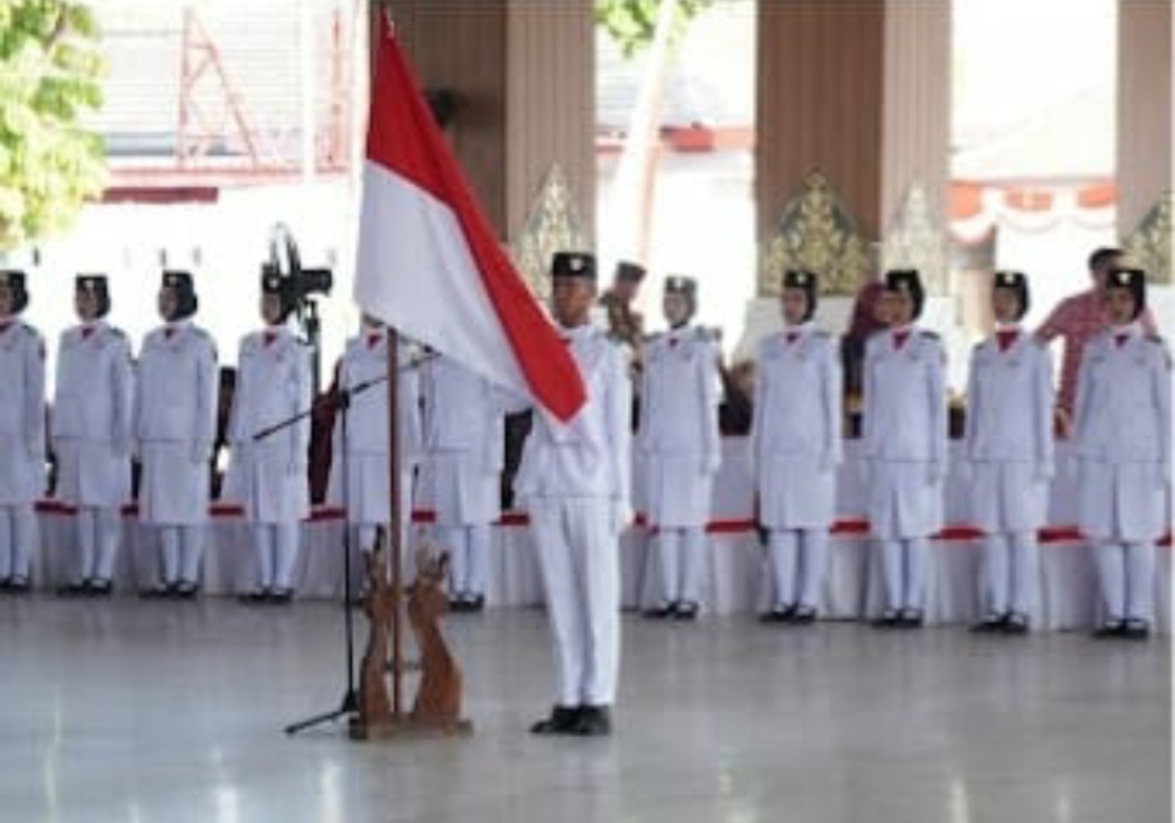 76 Paskibraka Telah Dikukuhkan Bupati  Karanganyar, Siap Jalankan Amanah Merah Putih