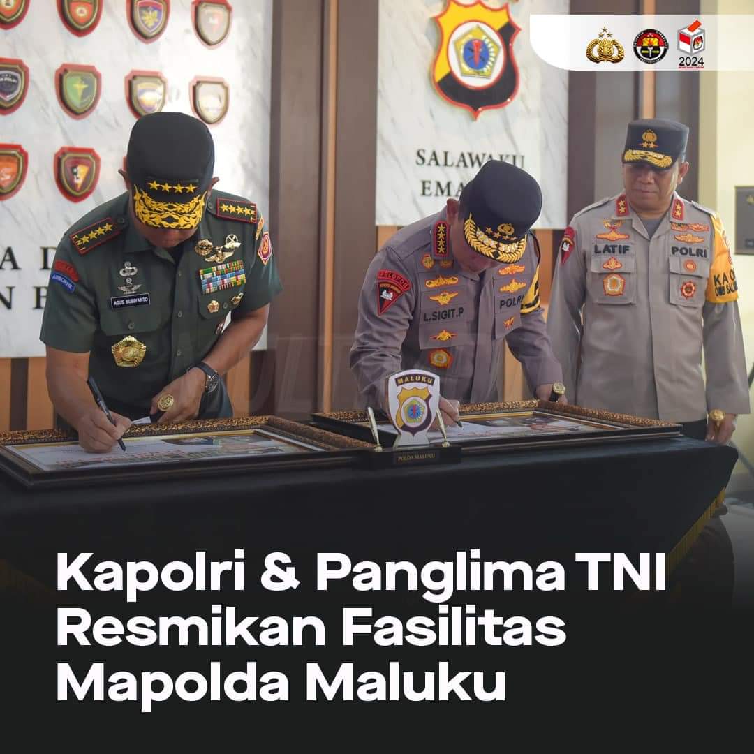 Kapolri & Panglima TNI Resmikan Fasilitas Mapolda Maluku 