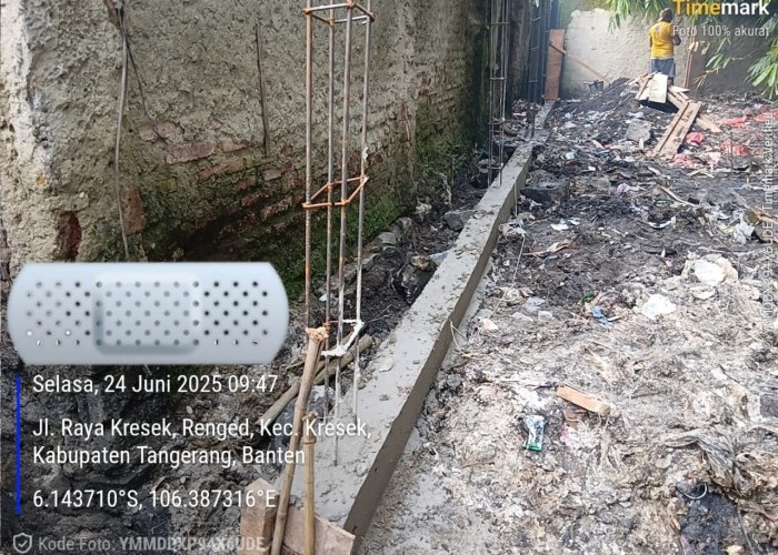 Proyek Pemagaran TPU di Kampung Renged Kecamatan Kresek Diduga Asal-Asalan, Minim Pengawasan