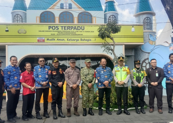 Bupati Karanganyar Bersama Forkopimda Lakukan Pemantauan Pos PAM Operasi Ketupat Candi 2026