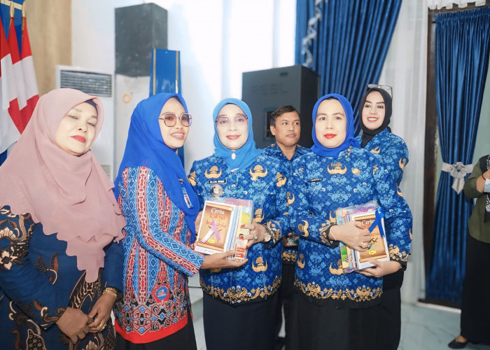 Hj. Ellya Rosa Siregar Serahkan 383 Buku Bacaan TK, Paud dan RA