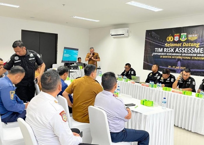 Ditpamobvit Korsabhara Baharkam Polri Lakukan Risk Assessment di Banten International Stadium