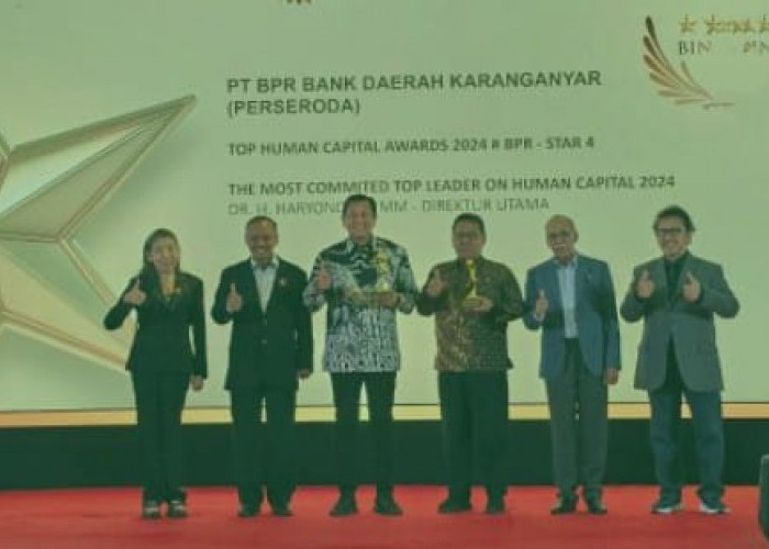 Sukses Mengelola SDM, Bank Daerah Karanganyar Raih Penghargaan TOP Human Capital Awards 2024